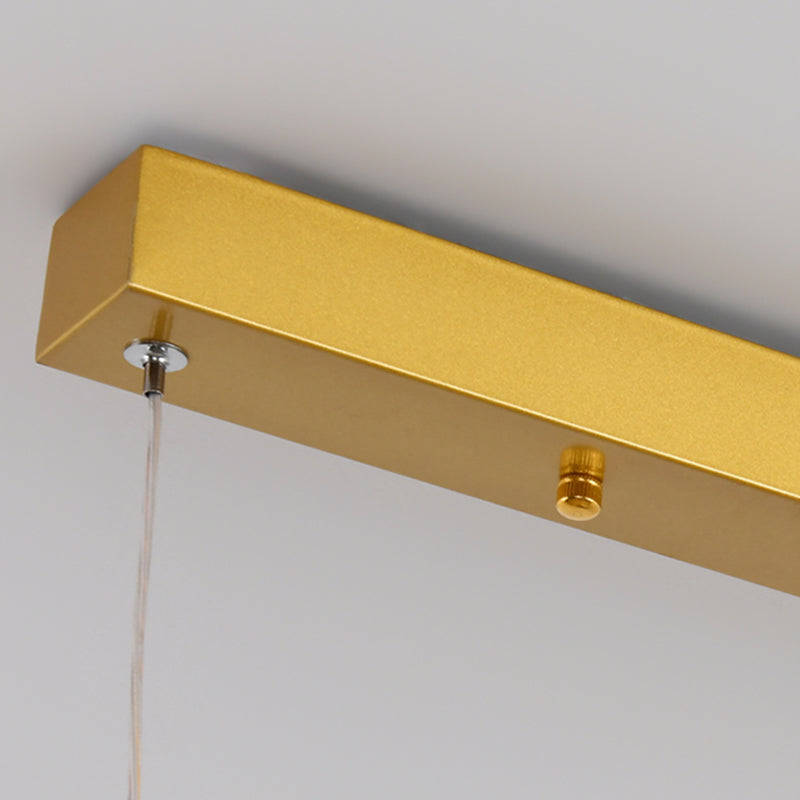 Chinese Modern Aluminum Chandelier Lamp Linear LED Island Pendant for Tea Room