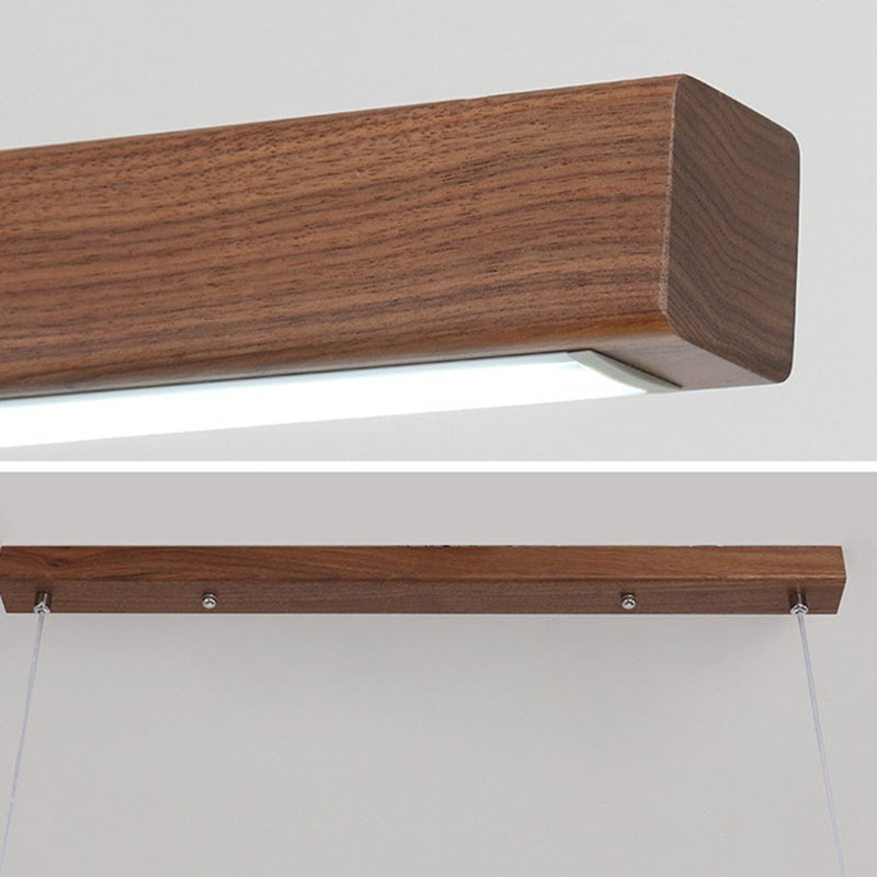 Wood Hanging Pendant Lights Modern Linear Hanging Lamps for Dining Room