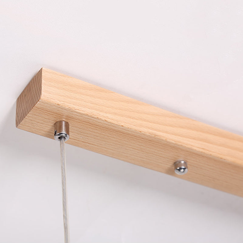 Luci a sospensione a sospensione in legno Lampade appese lineari moderne per sala da pranzo