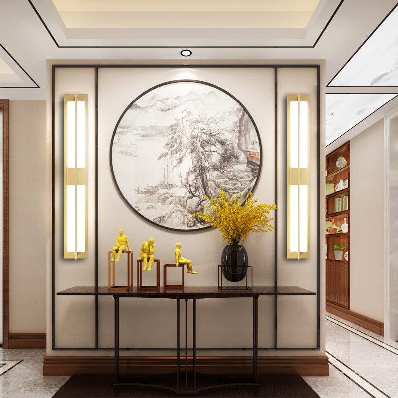 Moderner Marmorrechteck-Wandleuchte 1-Licht-Leuchtenlicht für Wohnzimmer