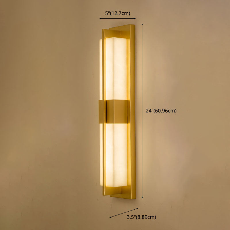 Moderner Marmorrechteck-Wandleuchte 1-Licht-Leuchtenlicht für Wohnzimmer