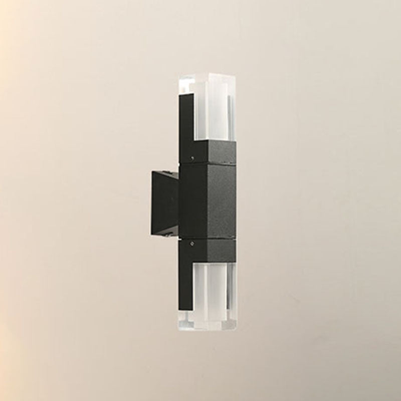 Zeitgenössische Aluminiumwand -Wandleuchte im Freien mit schwarzem LED -Wand montiertes Licht