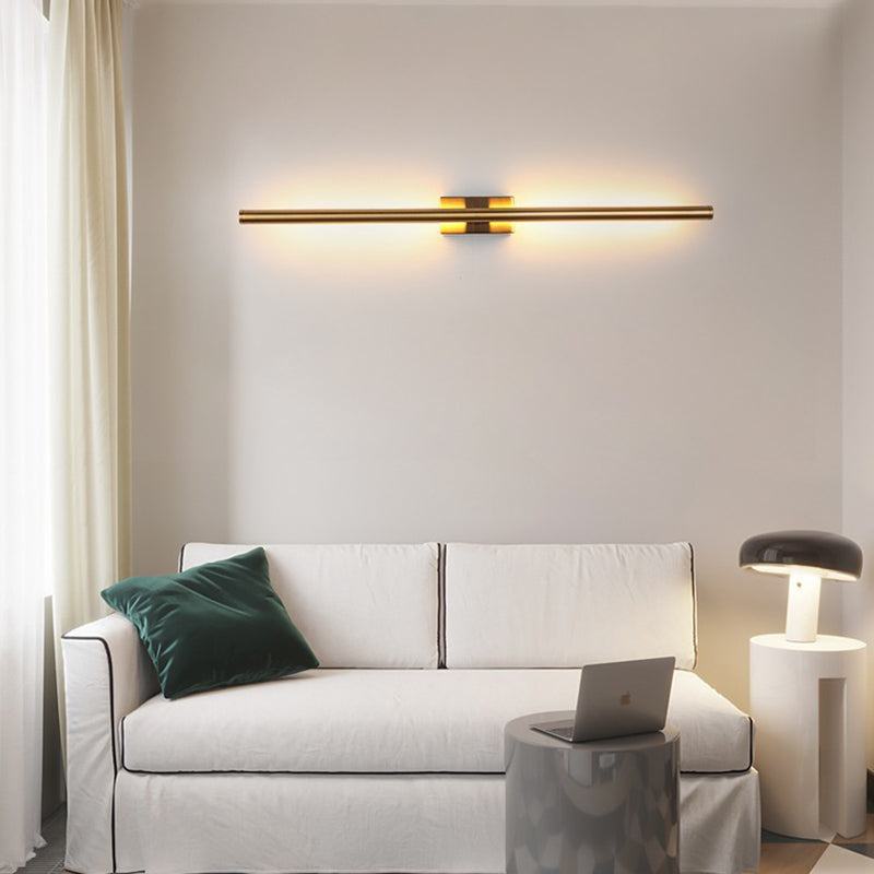 Postmodern Metal Wall Lighting Fixture Linear Wall Mount Lamp for Living Room