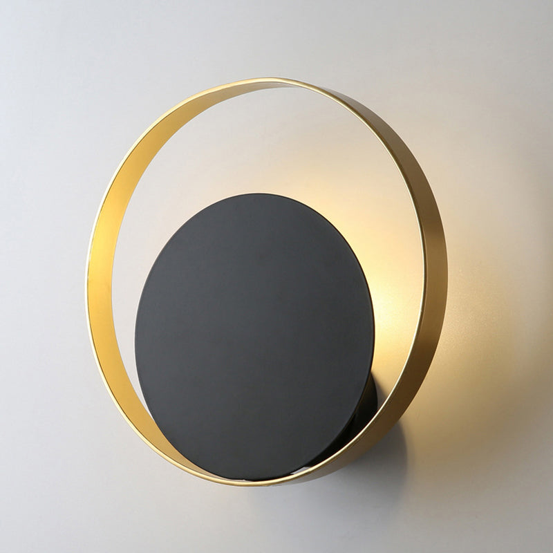 Electroplate Iron Single Wall Lamp in Modern Artistic Style Circular Indoor Wall Sconce