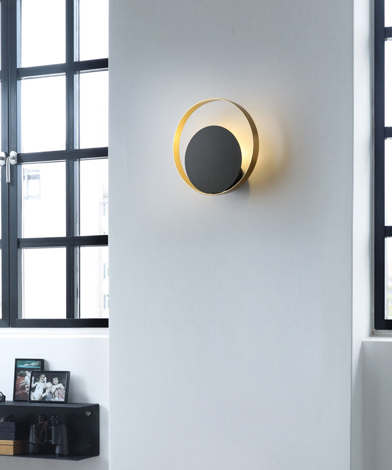 Electroplate Iron Single Wall Lamp in Modern Artistic Style Circular Indoor Wall Sconce