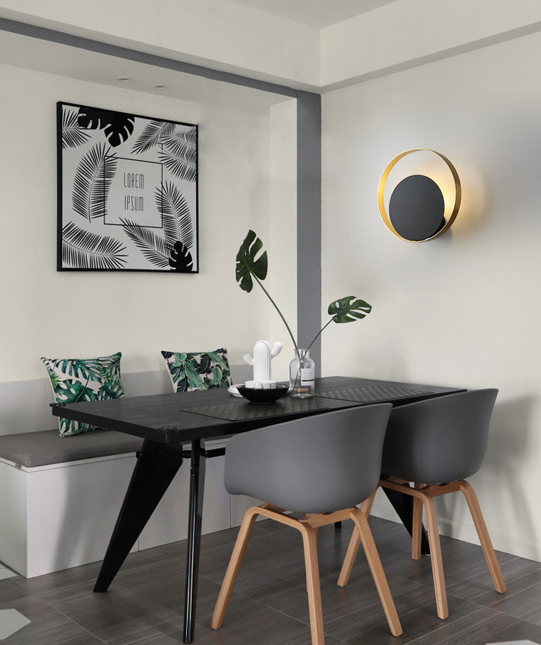 Electroplate Iron Single Wall Lamp in Modern Artistic Style Circular Indoor Wall Sconce