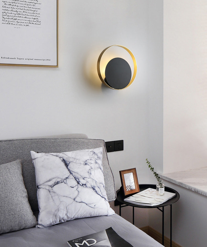 Electroplate Iron Single Wall Lamp in Modern Artistic Style Circular Indoor Wall Sconce