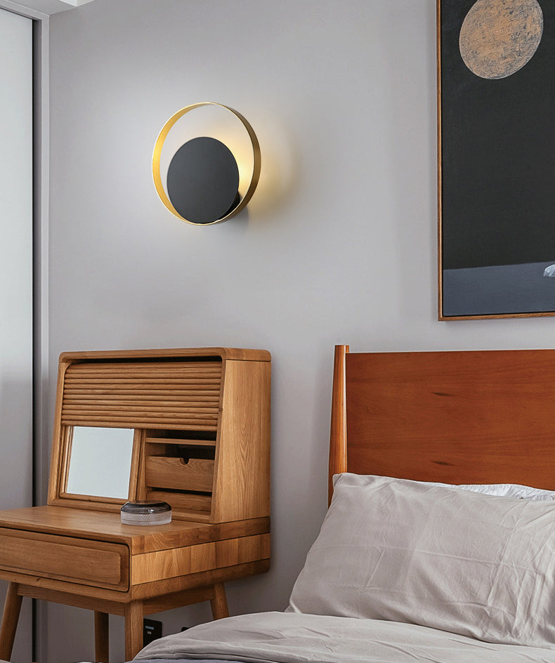 Electroplate Iron Single Wall Lamp in Modern Artistic Style Circular Indoor Wall Sconce