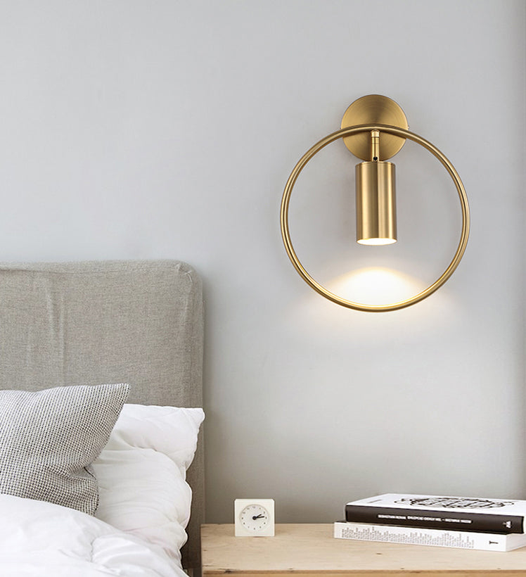 Luz de pared de pared de globo de globo de metal contemporánea de 1 luz para el dormitorio