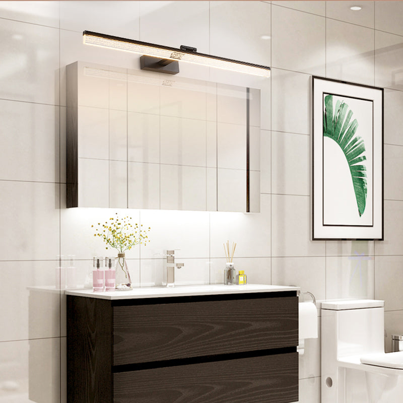 1-licht lineaire wandwandeling moderne eenvoudige stijl spiegelmuurverlichting in zwart