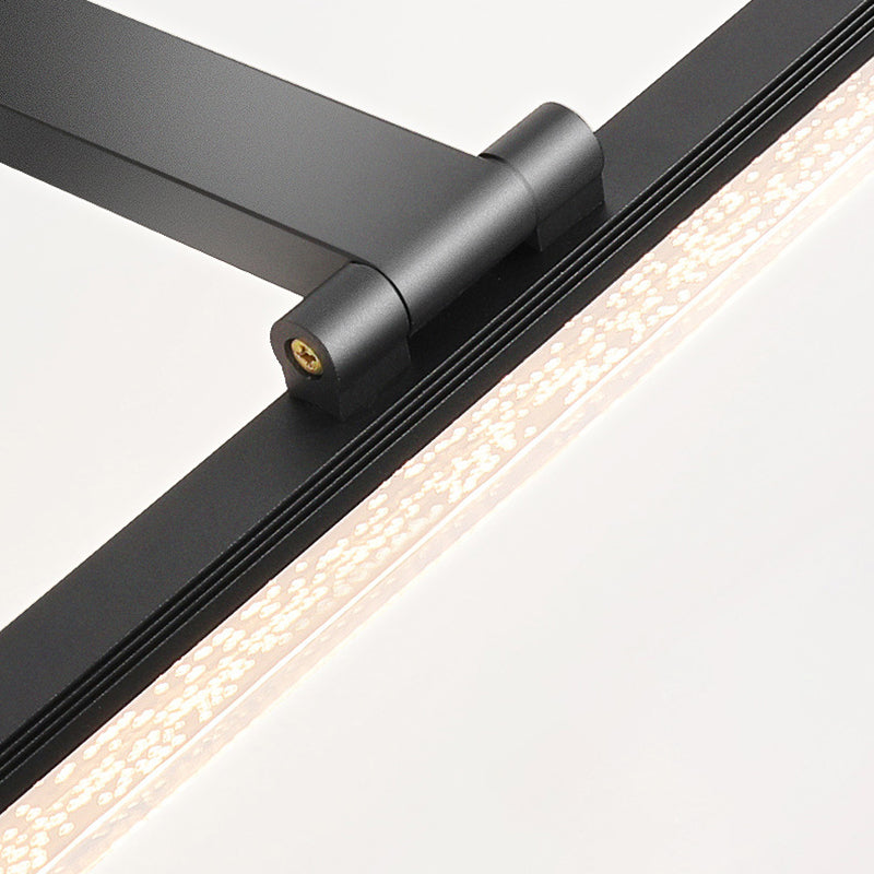 1-licht lineaire wandwandeling moderne eenvoudige stijl spiegelmuurverlichting in zwart