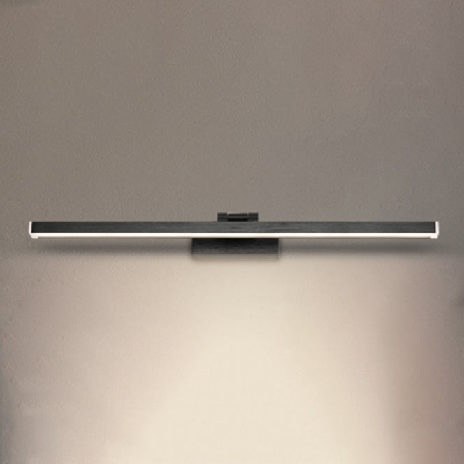 Metal linear Shade Mirror Wall Lights Modern 1 Head Wall Mount Fixture in Black