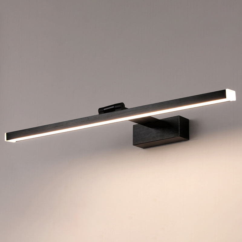 Metal linear Shade Mirror Wall Lights Modern 1 Head Wall Mount Fixture in Black