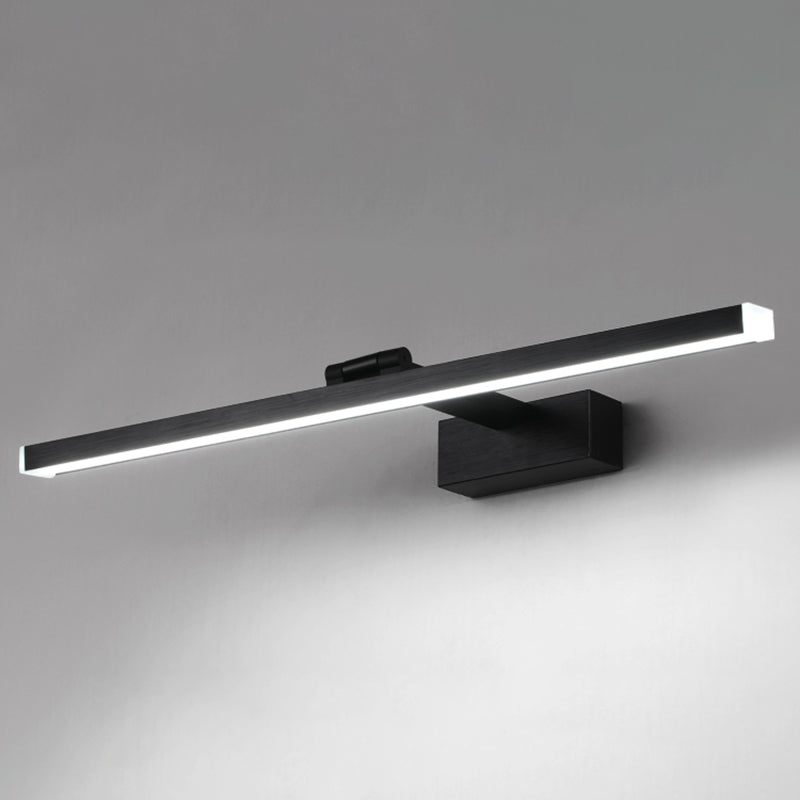 Metal linear Shade Mirror Wall Lights Modern 1 Head Wall Mount Fixture in Black