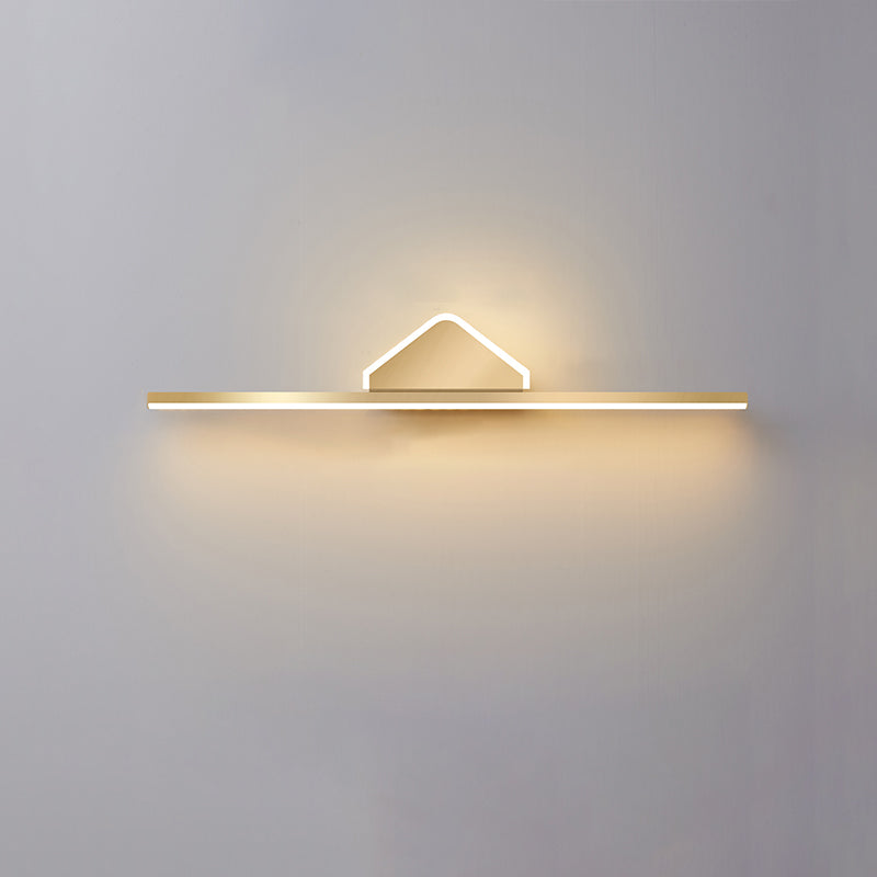 Acconde da parete da parete lineare a 1 luce moderna moderna illuminazione da parete specchio in stile semplice in oro
