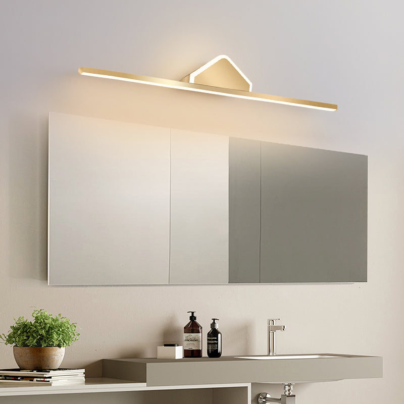 Acconde da parete da parete lineare a 1 luce moderna moderna illuminazione da parete specchio in stile semplice in oro