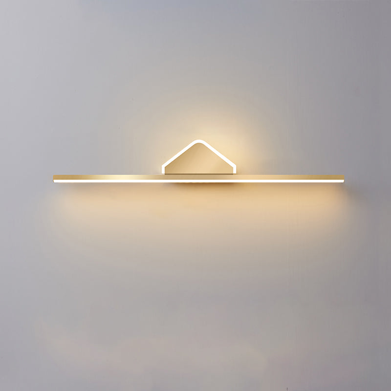 Acconde da parete da parete lineare a 1 luce moderna moderna illuminazione da parete specchio in stile semplice in oro