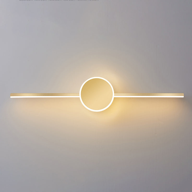 Acconde da parete da parete lineare a 1 luce moderna moderna illuminazione da parete specchio in stile semplice in oro