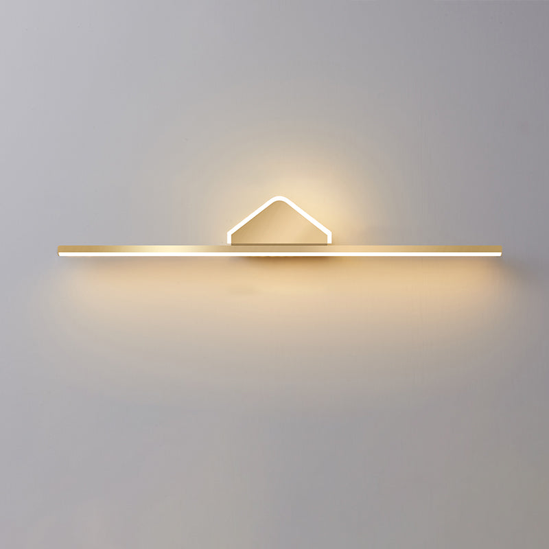 Acconde da parete da parete lineare a 1 luce moderna moderna illuminazione da parete specchio in stile semplice in oro