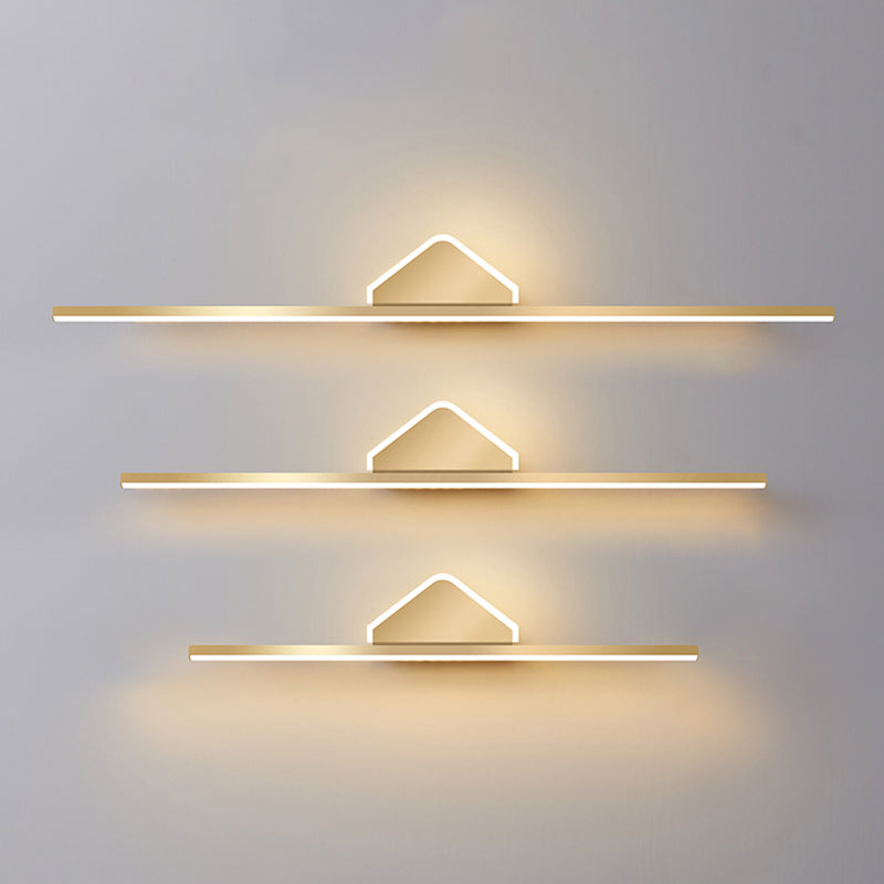 Acconde da parete da parete lineare a 1 luce moderna moderna illuminazione da parete specchio in stile semplice in oro