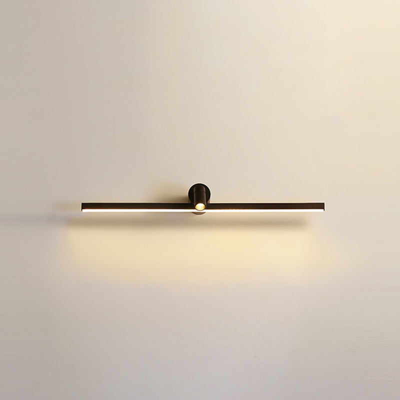 Linear Shade Mirror Wall Lighting Modern Style Metal 2 Lights Sconce Lamp