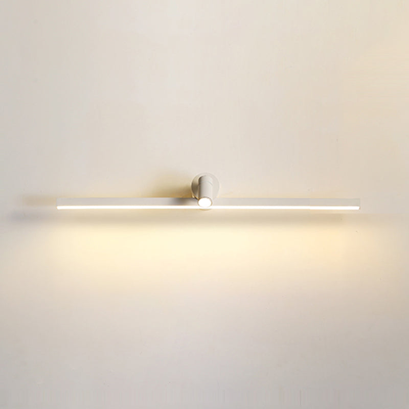 Linear Shade Mirror Wall Lighting Modern Style Metal 2 Lights Sconce Lamp