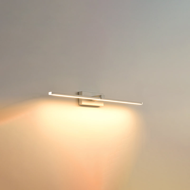 Acconde da muro di tonalità lineare a 1 luce moderna moderna illuminazione da parete specchio in stile semplice in bianco