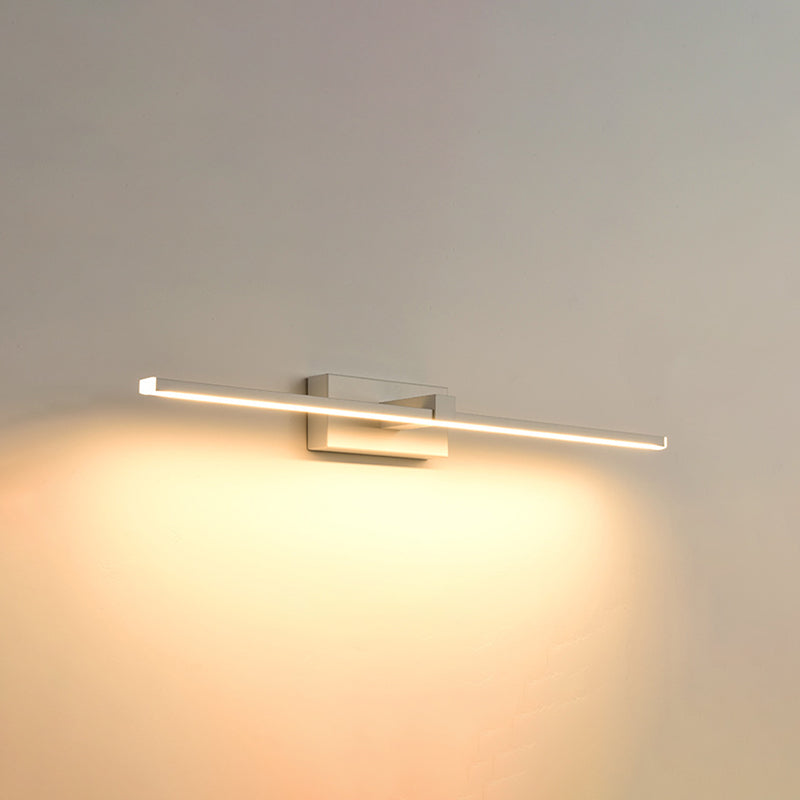 Acconde da muro di tonalità lineare a 1 luce moderna moderna illuminazione da parete specchio in stile semplice in bianco