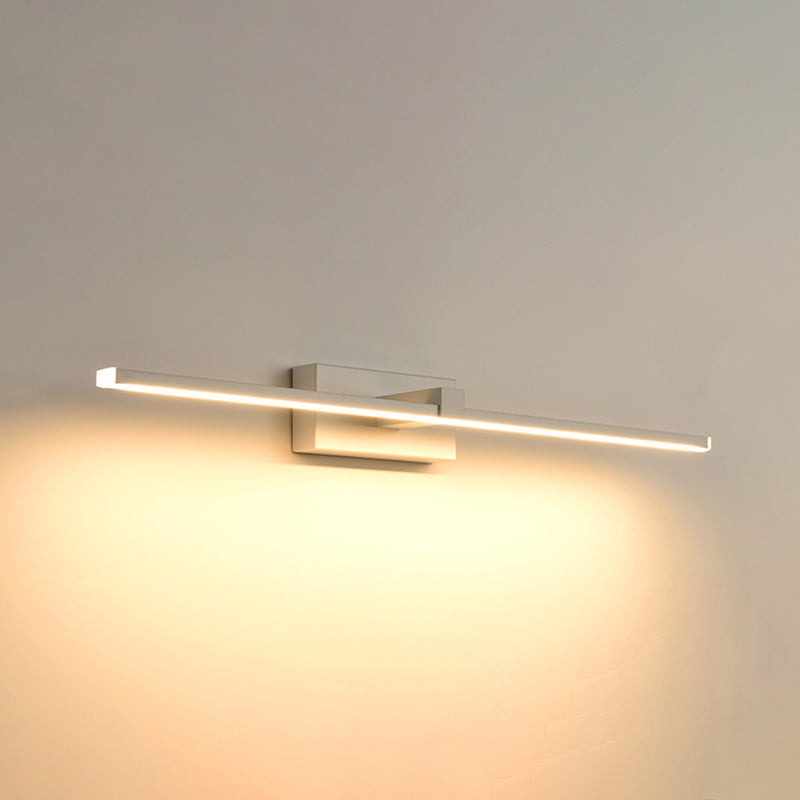 Acconde da muro di tonalità lineare a 1 luce moderna moderna illuminazione da parete specchio in stile semplice in bianco