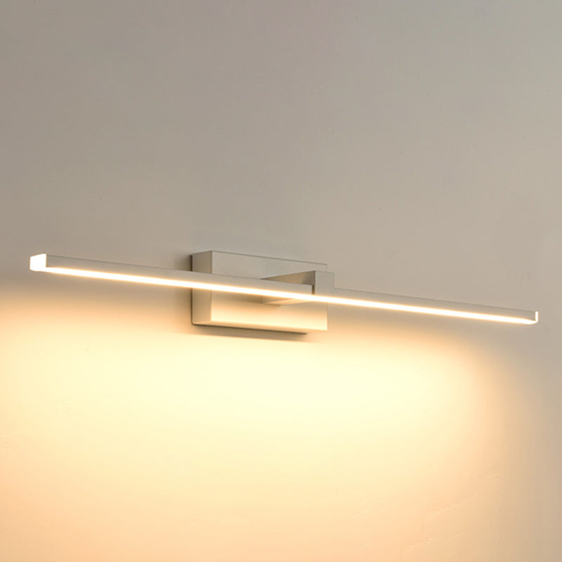Acconde da muro di tonalità lineare a 1 luce moderna moderna illuminazione da parete specchio in stile semplice in bianco