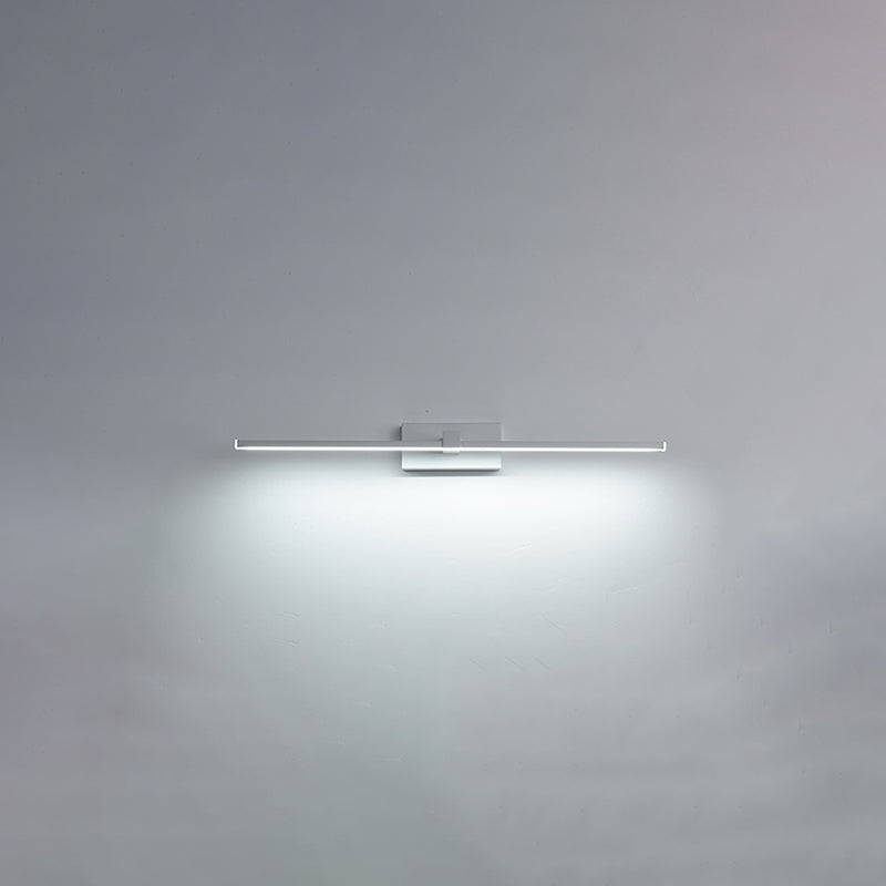 Acconde da muro di tonalità lineare a 1 luce moderna moderna illuminazione da parete specchio in stile semplice in bianco