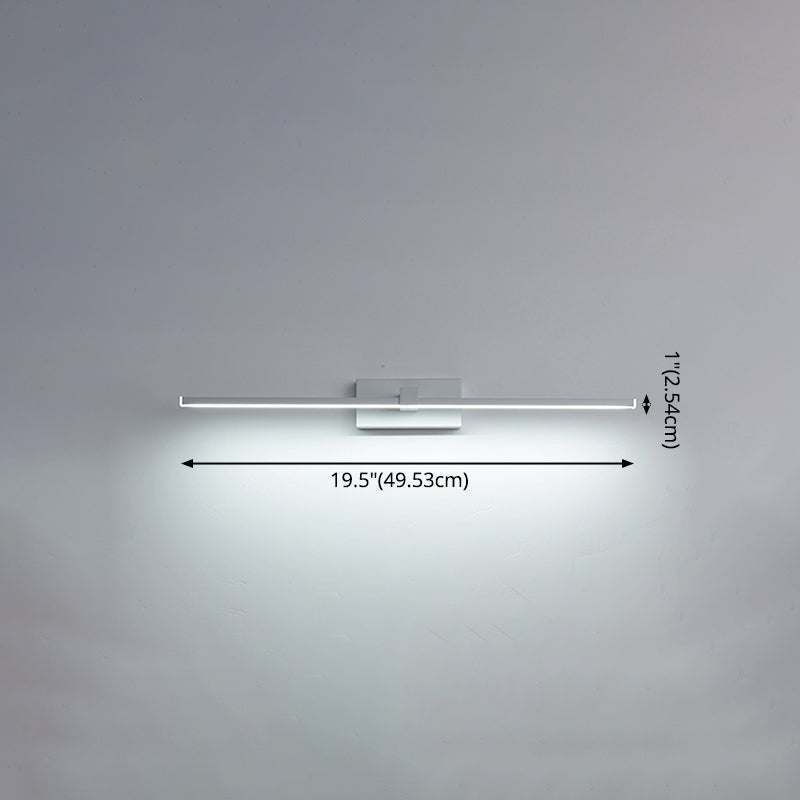 Acconde da muro di tonalità lineare a 1 luce moderna moderna illuminazione da parete specchio in stile semplice in bianco