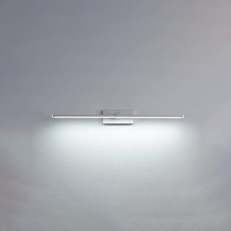 Acconde da muro di tonalità lineare a 1 luce moderna moderna illuminazione da parete specchio in stile semplice in bianco