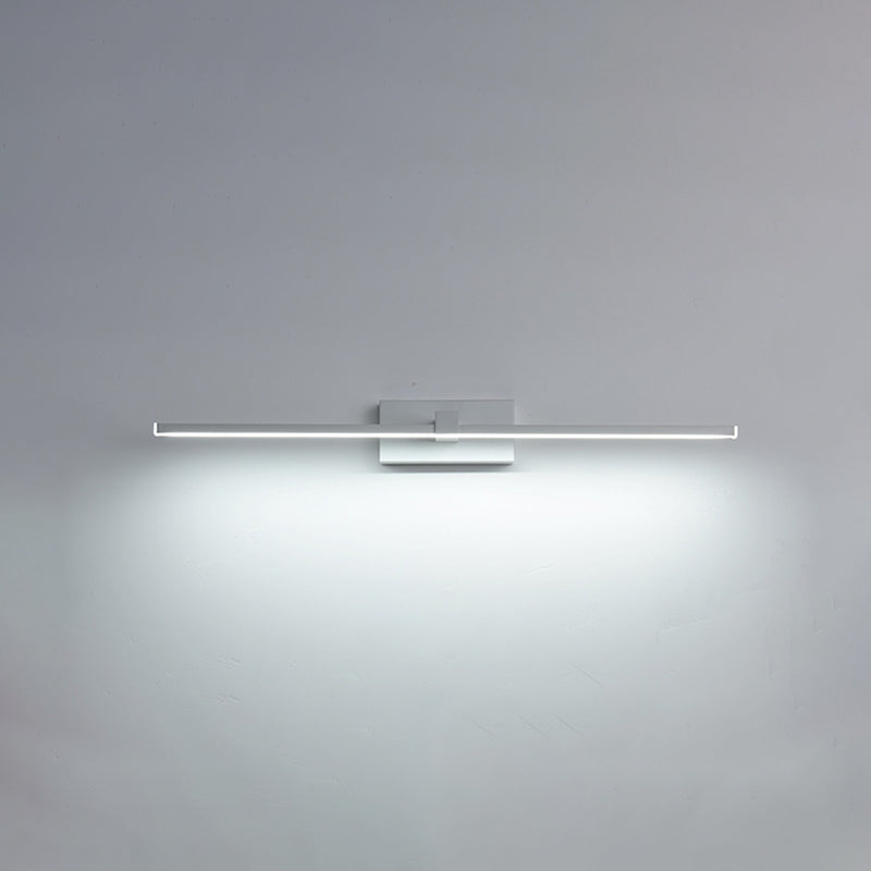 Acconde da muro di tonalità lineare a 1 luce moderna moderna illuminazione da parete specchio in stile semplice in bianco