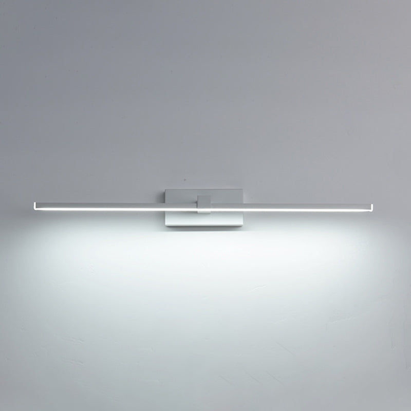 Acconde da muro di tonalità lineare a 1 luce moderna moderna illuminazione da parete specchio in stile semplice in bianco
