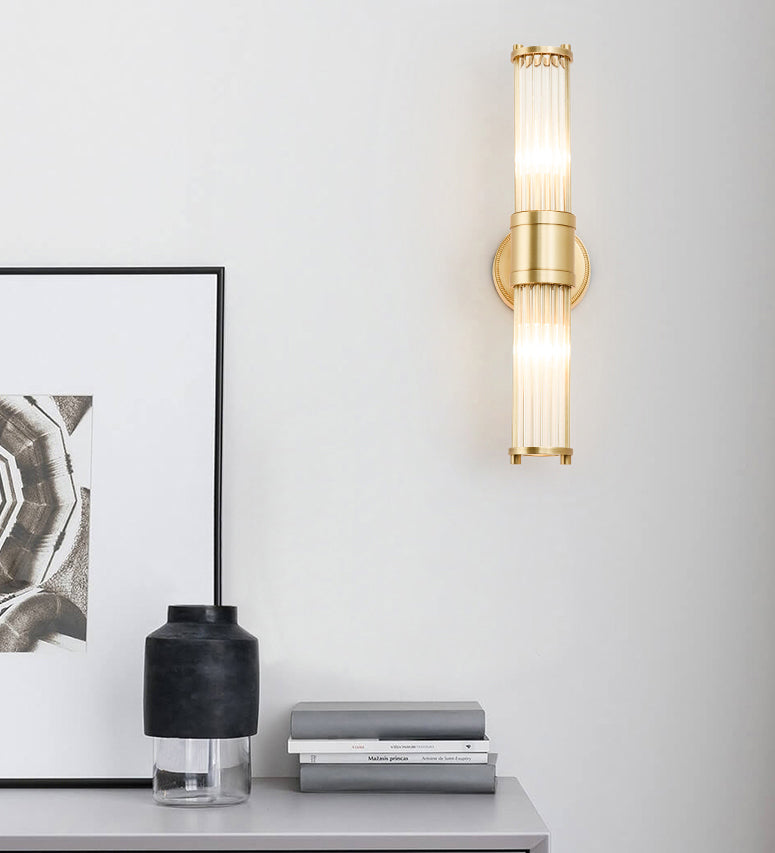 Gold Metal Wall Mount Lamp Contemporary Vanity Wall Light Sconces for Bathroom