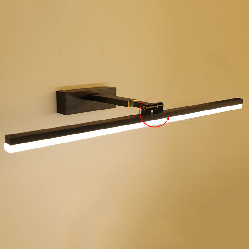 1-licht lineaire wandwandeling moderne eenvoudige stijl spiegelmuurverlichting in zwart