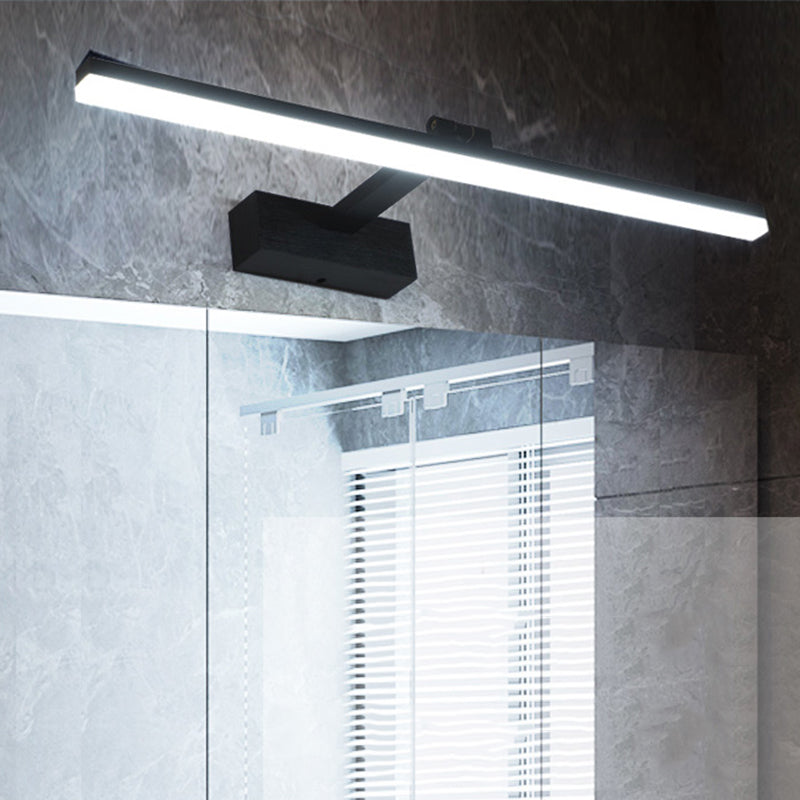 1-licht lineaire wandwandeling moderne eenvoudige stijl spiegelmuurverlichting in zwart