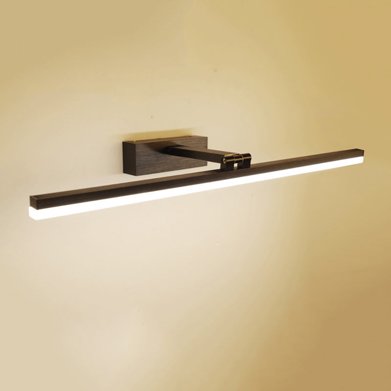 1-licht lineaire wandwandeling moderne eenvoudige stijl spiegelmuurverlichting in zwart