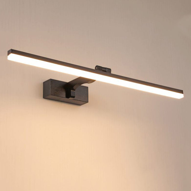 1-licht lineaire wandwandeling moderne eenvoudige stijl spiegelmuurverlichting in zwart