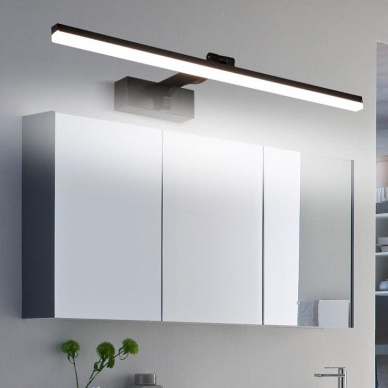 1-licht lineaire wandwandeling moderne eenvoudige stijl spiegelmuurverlichting in zwart