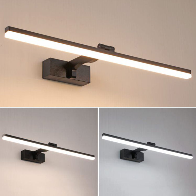 1-licht lineaire wandwandeling moderne eenvoudige stijl spiegelmuurverlichting in zwart