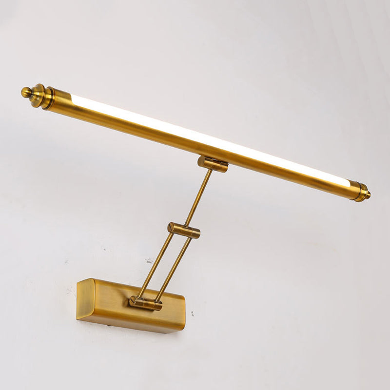 Metal linear Shade Swing Arm Wall Lights Modern 1 Head Wall Mount Fixture in Chrome