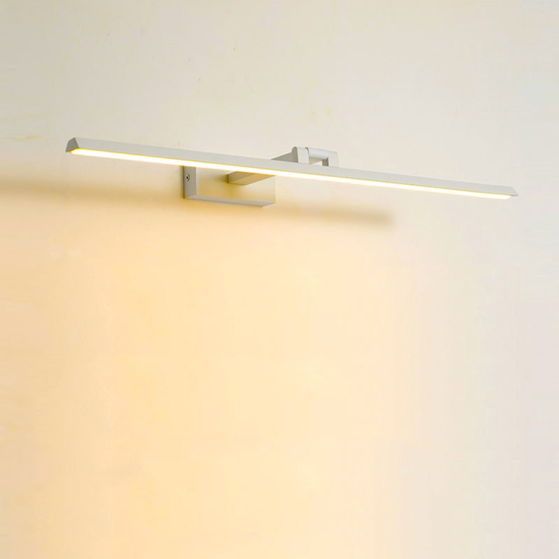 Metal linear Shade Swing Arm Wall Lights Modern 1 Head Wall Mount Fixture in White