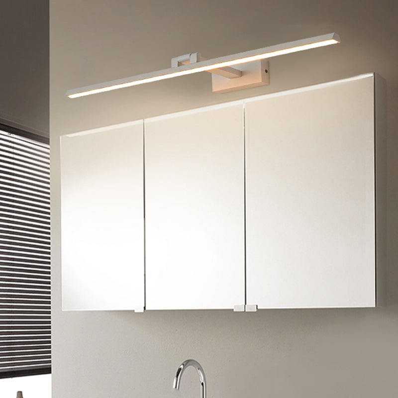 Metal linear Shade Swing Arm Wall Lights Modern 1 Head Wall Mount Fixture in White