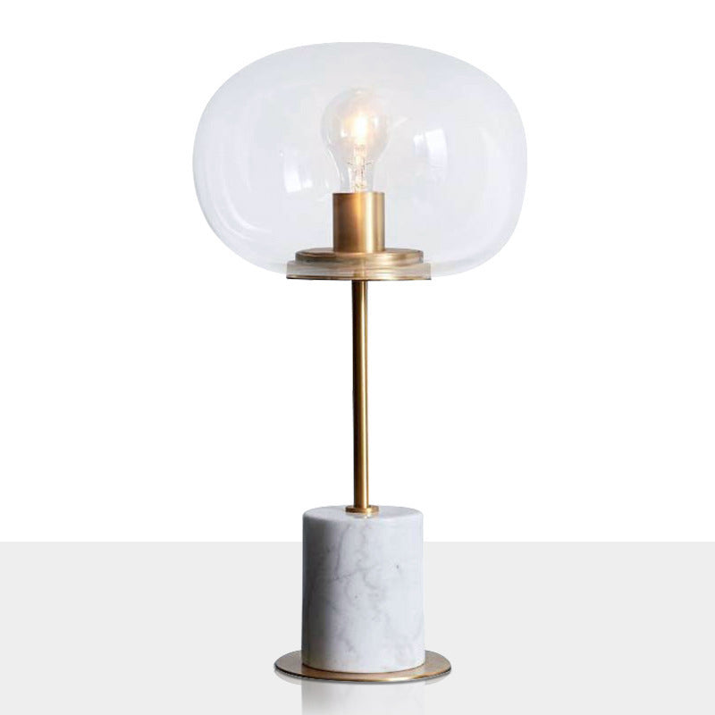 Modern Artistic Single Table Light Marble Globe Table Lamp with Glass Shade