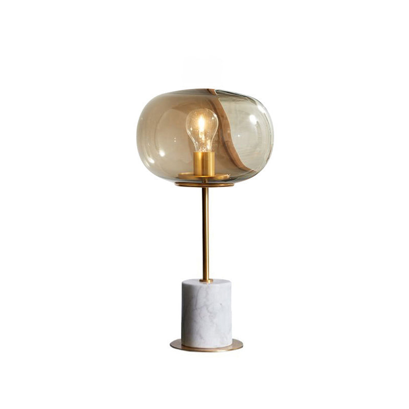 Modern Artistic Single Table Light Marble Globe Table Lamp with Glass Shade