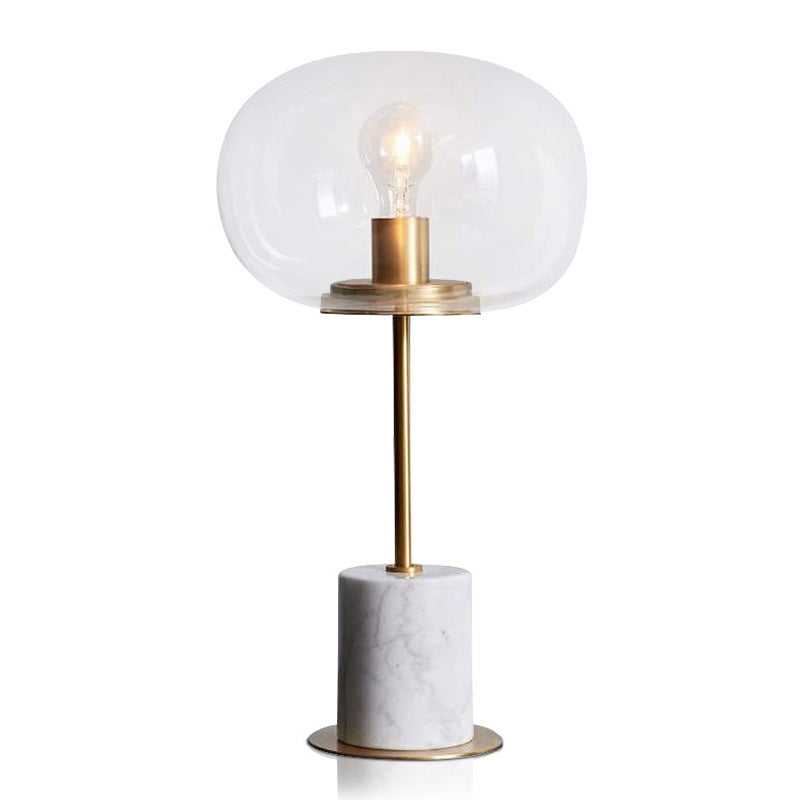 Modern Artistic Single Table Light Marble Globe Table Lamp with Glass Shade