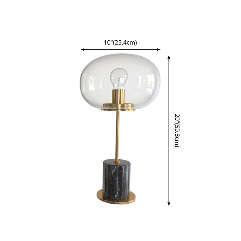Modern Artistic Single Table Light Marble Globe Table Lamp with Glass Shade