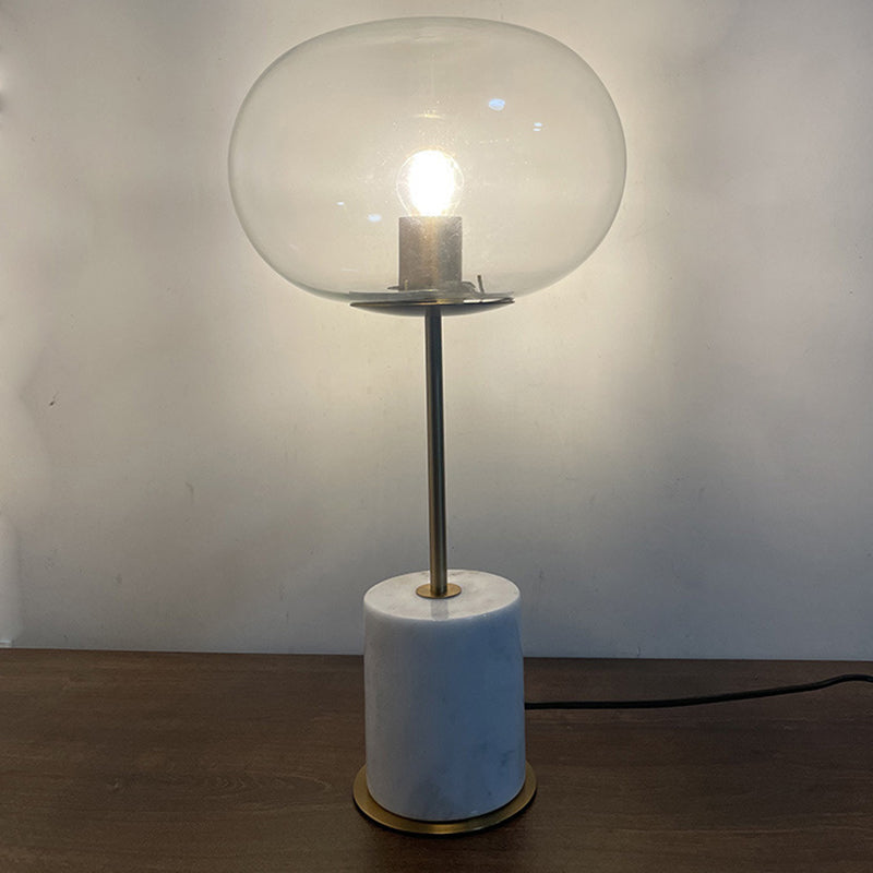 Modern Artistic Single Table Light Marble Globe Table Lamp with Glass Shade